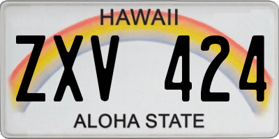HI license plate ZXV424