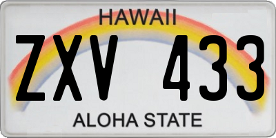 HI license plate ZXV433