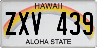 HI license plate ZXV439