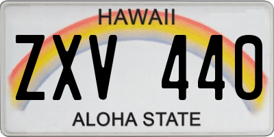 HI license plate ZXV440