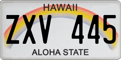 HI license plate ZXV445