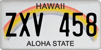 HI license plate ZXV458