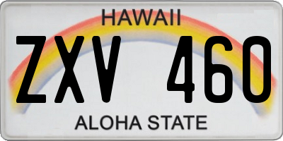 HI license plate ZXV460