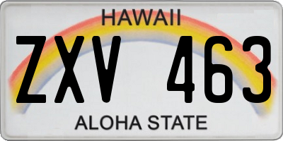 HI license plate ZXV463