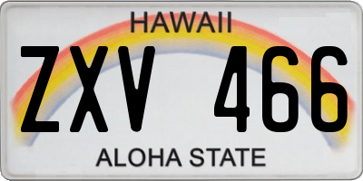 HI license plate ZXV466