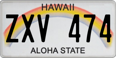 HI license plate ZXV474