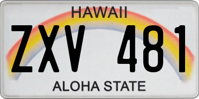 HI license plate ZXV481