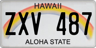 HI license plate ZXV487