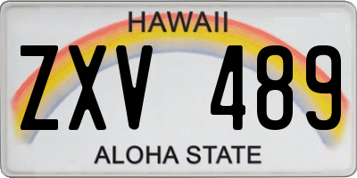 HI license plate ZXV489