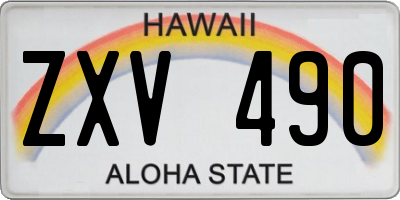 HI license plate ZXV490