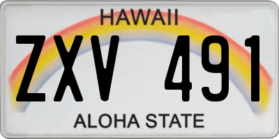 HI license plate ZXV491