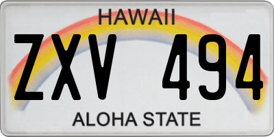 HI license plate ZXV494