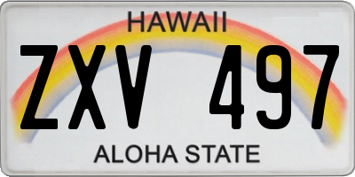 HI license plate ZXV497