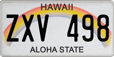 HI license plate ZXV498