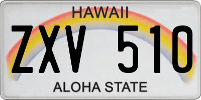 HI license plate ZXV510