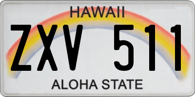 HI license plate ZXV511