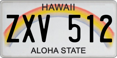 HI license plate ZXV512