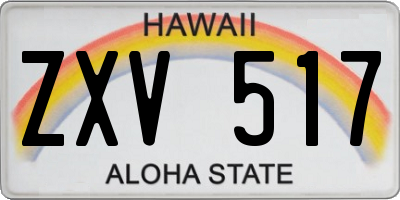 HI license plate ZXV517