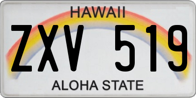 HI license plate ZXV519