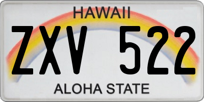 HI license plate ZXV522