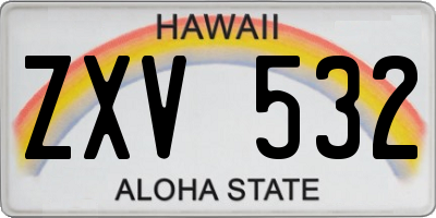 HI license plate ZXV532