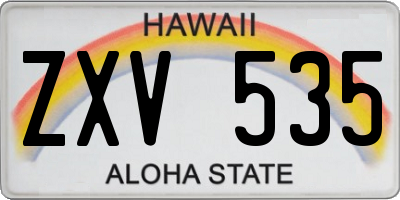 HI license plate ZXV535