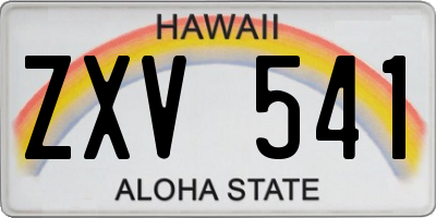 HI license plate ZXV541