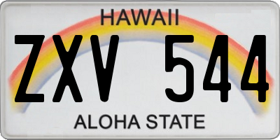 HI license plate ZXV544