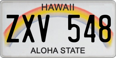 HI license plate ZXV548