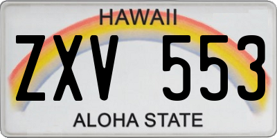 HI license plate ZXV553