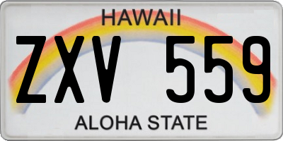 HI license plate ZXV559