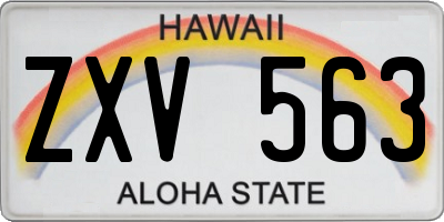 HI license plate ZXV563