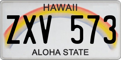 HI license plate ZXV573