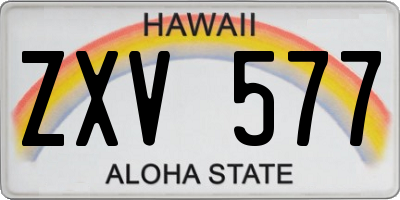 HI license plate ZXV577