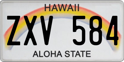 HI license plate ZXV584