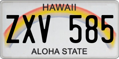 HI license plate ZXV585