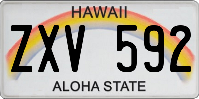 HI license plate ZXV592