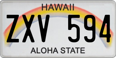HI license plate ZXV594