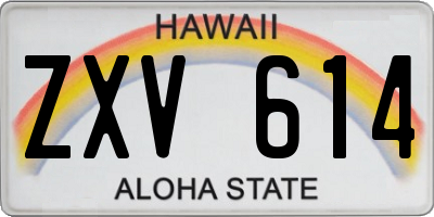 HI license plate ZXV614