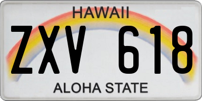 HI license plate ZXV618