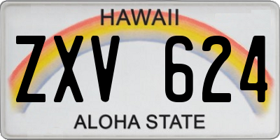 HI license plate ZXV624
