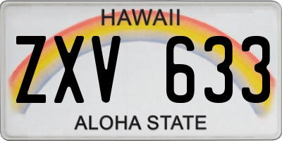 HI license plate ZXV633