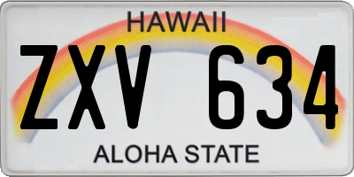 HI license plate ZXV634