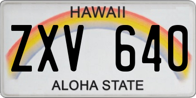 HI license plate ZXV640