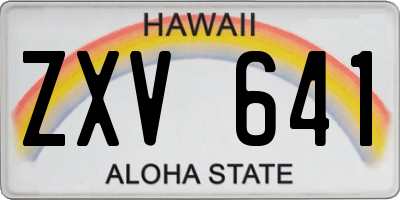 HI license plate ZXV641
