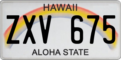 HI license plate ZXV675