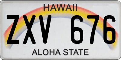 HI license plate ZXV676