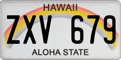 HI license plate ZXV679