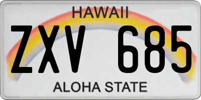 HI license plate ZXV685