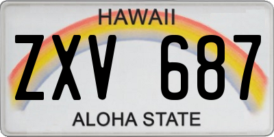 HI license plate ZXV687